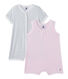 Lot de 2 combicourts bébé fille