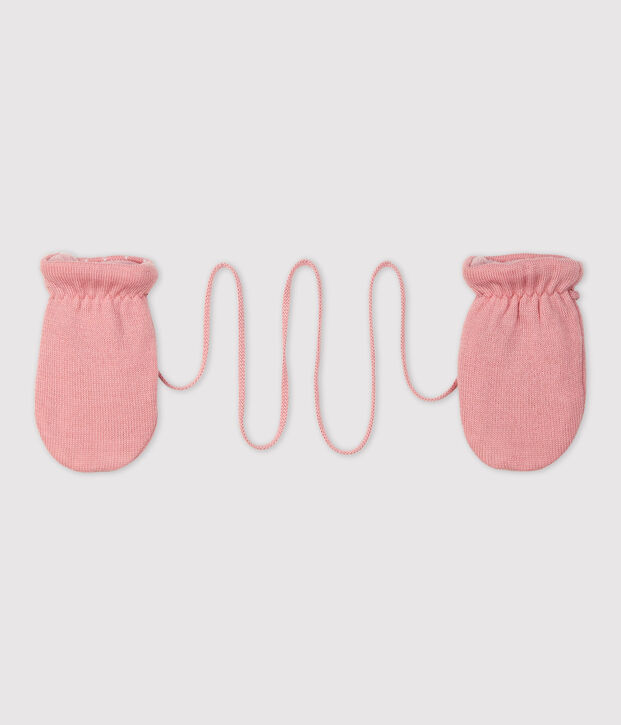 Babywanten gevoerd met microfleece roze