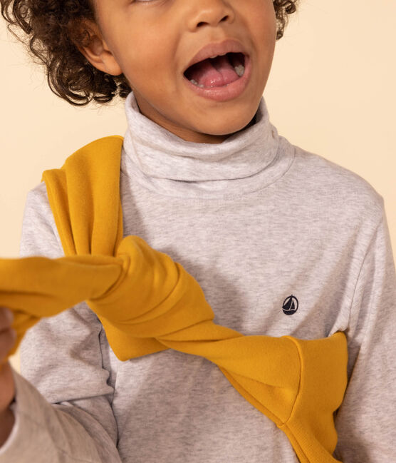 Sous-pull en coton enfant fille / garçon gris FUMEE CHINE