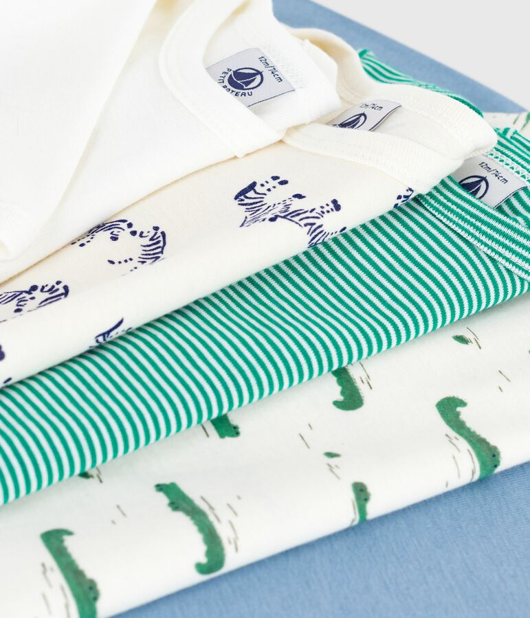 Setje van katoenen body's met lange mouwen en dierenprint voor baby's multicouleur