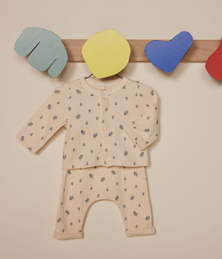Tweedelig babysetje van tubic ecru/multicouleur
