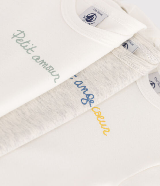 Lot de 3 bodies manches courtes en coton petit cœur bébé variante 1