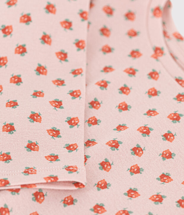 T-shirt met lange mouwen uit katoen voor meisjes roze/multicouleur