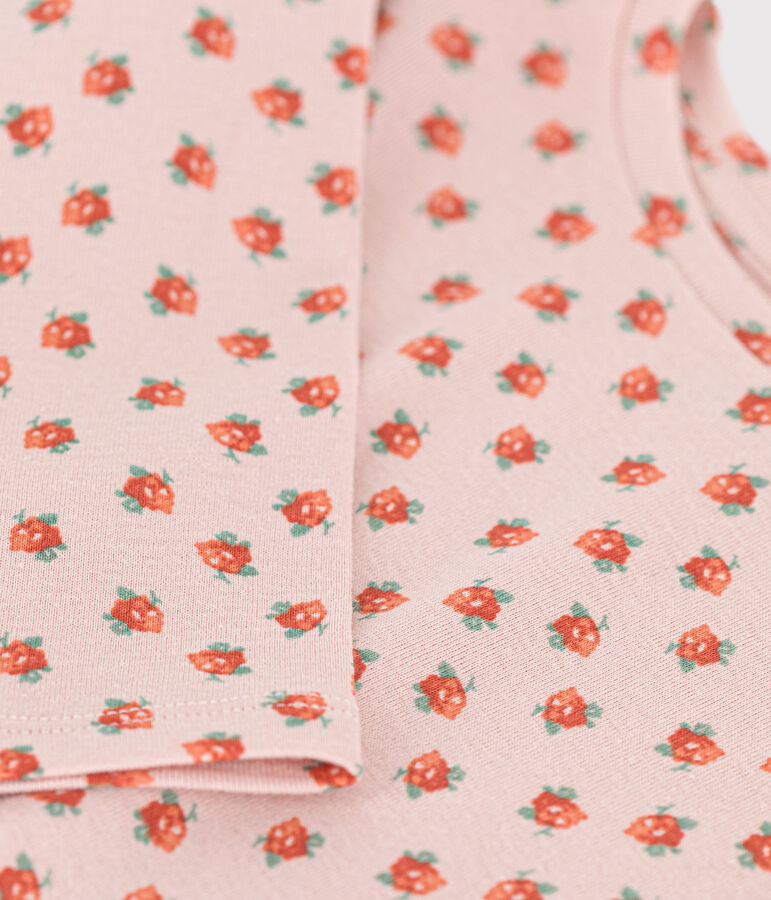 T-shirt met lange mouwen uit katoen voor meisjes roze/multicouleur