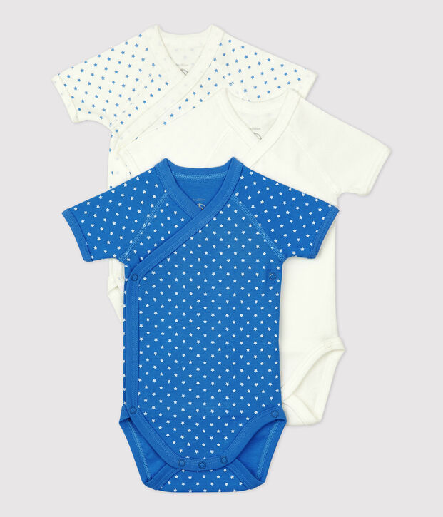 Set van 3 babybody's in biokatoen multicouleur