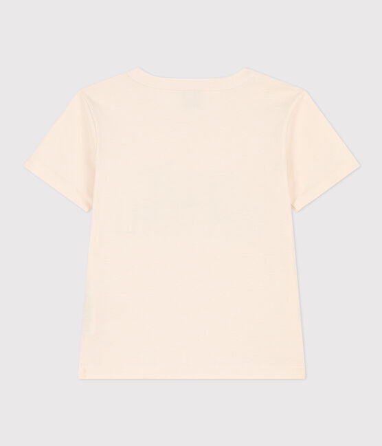 Tee-shirt manches courtes en coton enfant garçon écru AVALANCHE
