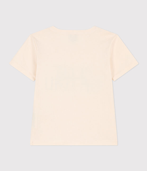 Katoenen T-shirt met korte mouwen voor jongens ecru