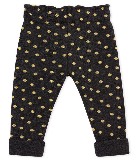 Broek met goudkleurige stippen voor babymeisjes zwart CITY/geel DORE