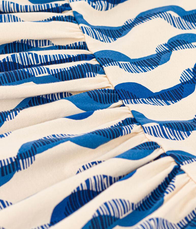 Robe manches courtes &agrave; imprim&eacute; en coton enfant fille blanc AVALANCHE/ MULTICO