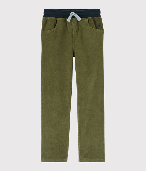 Fluwelen broek kinderen jongens groen MILITARY