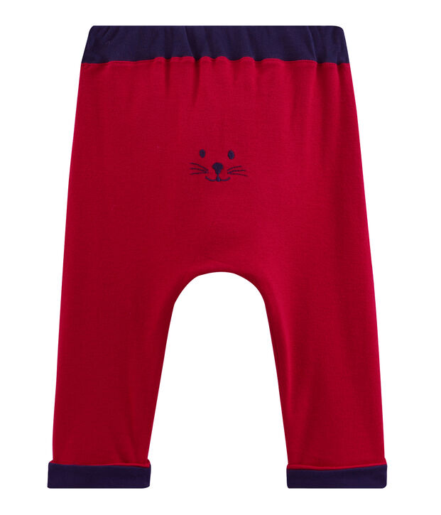 Broek babyjongen van gebreide stof rood