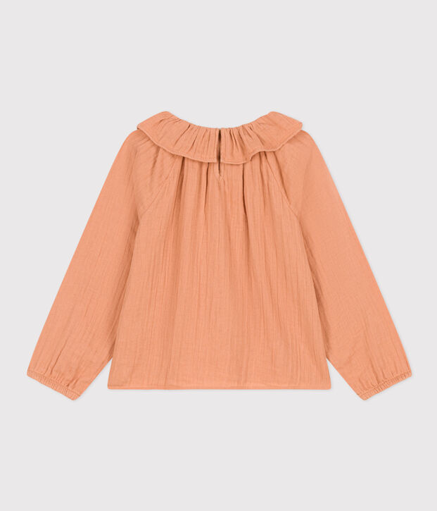 Blouse in biokatoenen materiaal voor meisjes roze