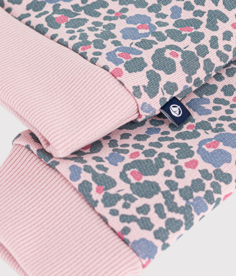 Katoenen sweatshirt met print voor kinderen roze JOLI/wit MULTICO