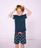 Short de plage enfant garçon bleu SMOKING/blanc MARSHMALLOW