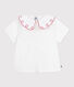 Blouse enfant en popeline de coton manches courtes unie