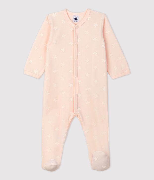 Dors-bien b&eacute;b&eacute; en velours. rose/blanc