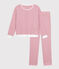 Pyjama femme en coton à rayures rose ROSEWOOD/ MARSHMALLOW