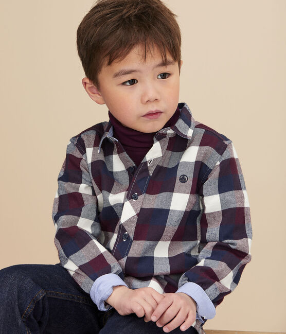 Chemise A Carreaux Enfant Garcon Marshmallow Multico Petit Bateau