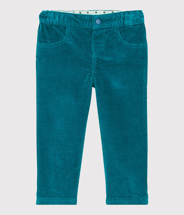 Fluwelen babybroek. blauw