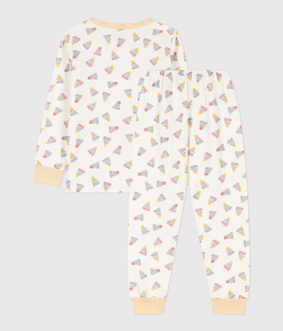 Pyjamamuts in fleece voor kleine jongens/meisjes wit MARSHMALLOW/wit MULTICO