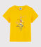 Tee-shirt manches courtes en coton enfant fille jaune JAUNE