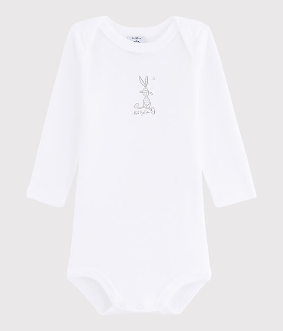 Body manches longues bébé fille-garçon blanc ECUME