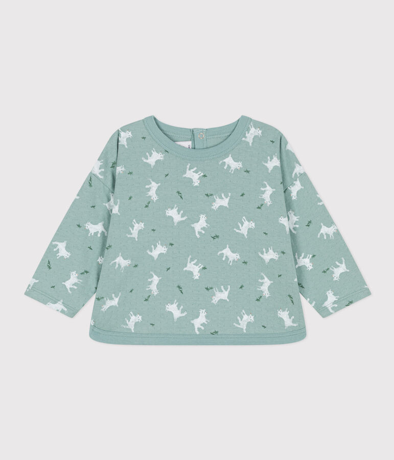 Baby-T-shirt met lange mouwen in tubic groen/multicouleur