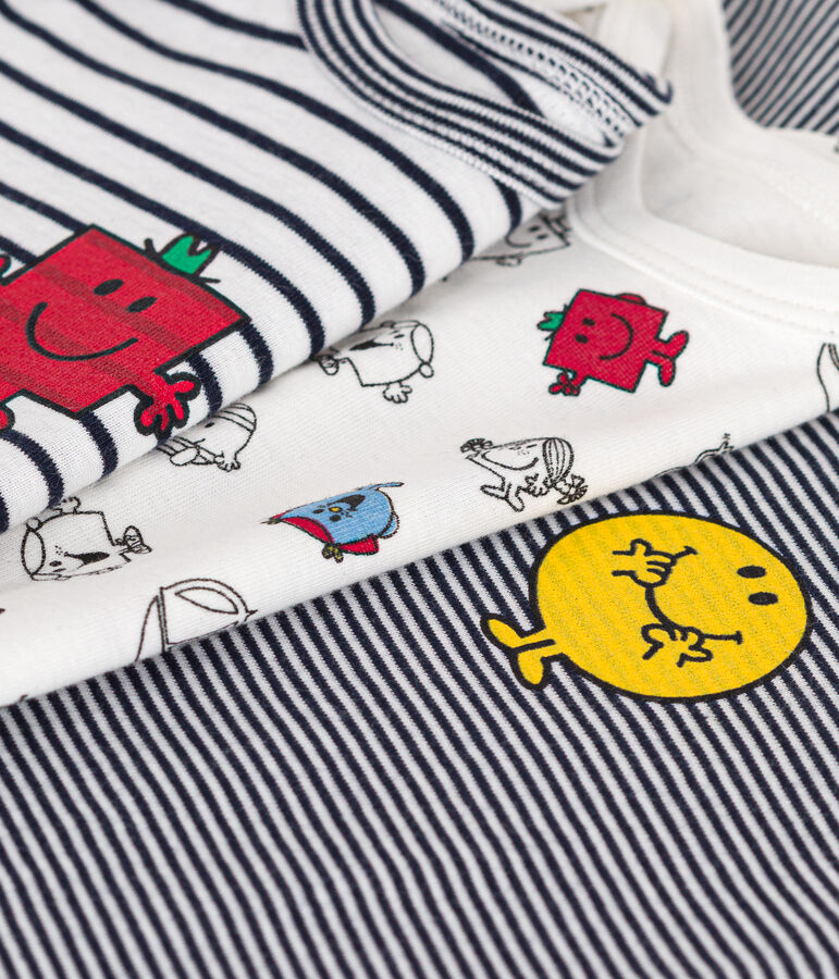 Lot de 3 bodies manches courtes Monsieur Madame en coton b&eacute;b&eacute; variante 1