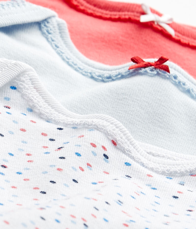 Lot de 3 bodies b&eacute;b&eacute; fille manches courtes blanc LOT