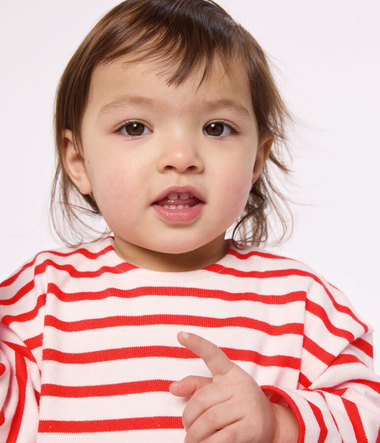 Marini&egrave;re b&eacute;b&eacute; en coton &eacute;pais rose/rouge