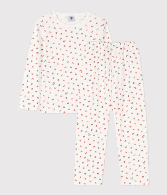 Pyjama renard en coton enfant blanc MARSHMALLOW/blanc MULTICO