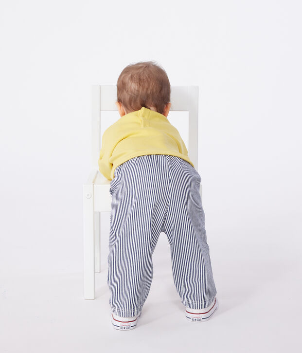 Effen katoenen babysweater geel