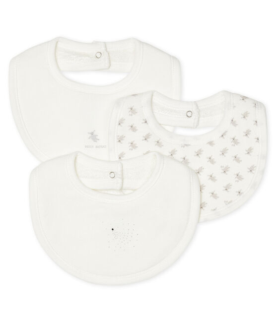 Trio de bavoirs bébé en côte variante 1