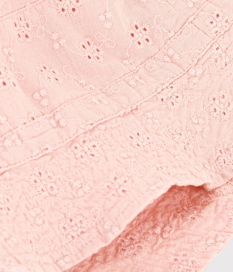 Matrozenhoedje van Engels borduurwerk voor baby's roze