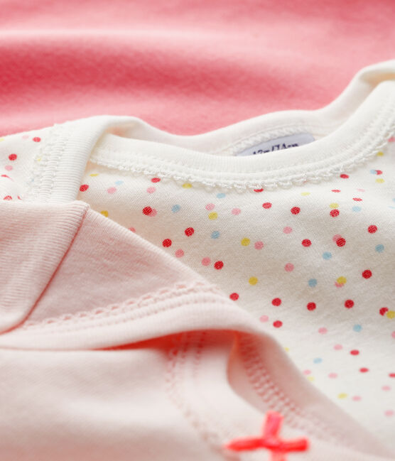 Set van 3 roze rompertjes van biologisch katoen met korte mouwen voor babymeisjes variante 1