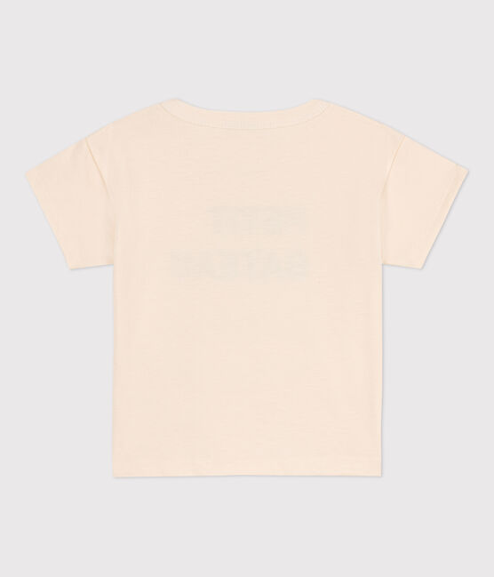 T-shirt van jersey met korte mouwen en motiefje voor baby's ecru AVALANCHE