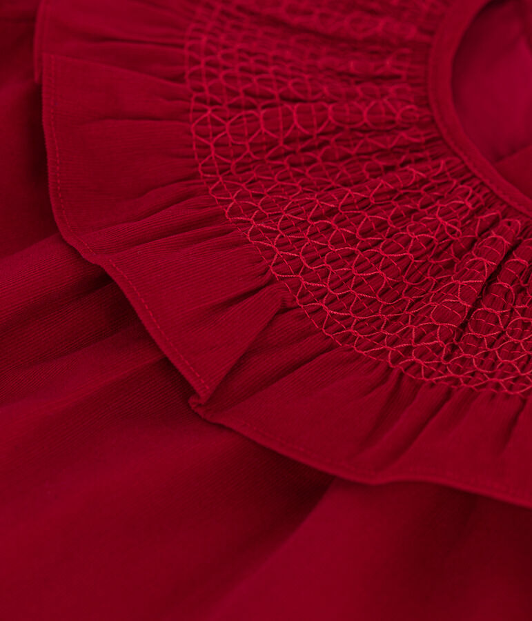 Babyjurkje met lange mouwen van fluweel rood