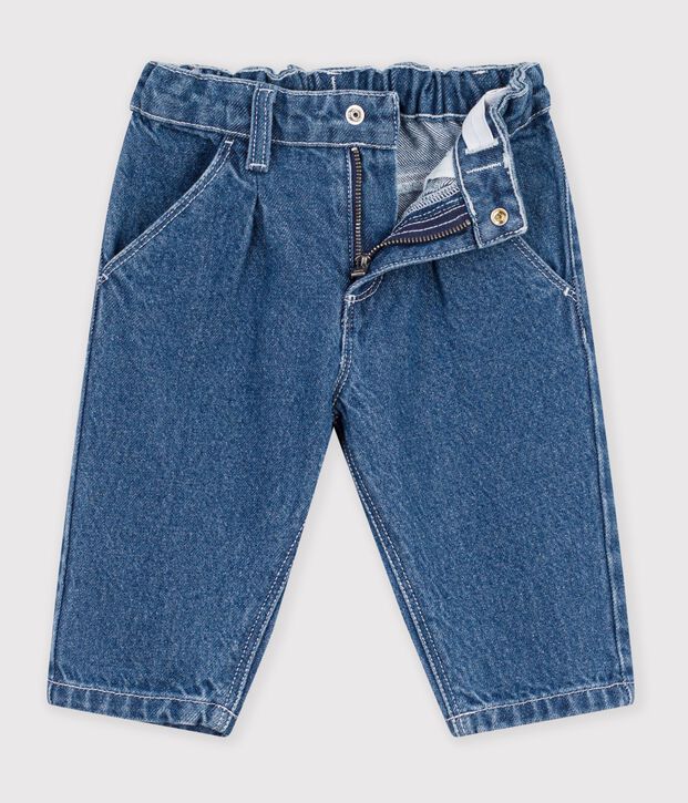 Effen spijkerbroekje voor baby's blauw