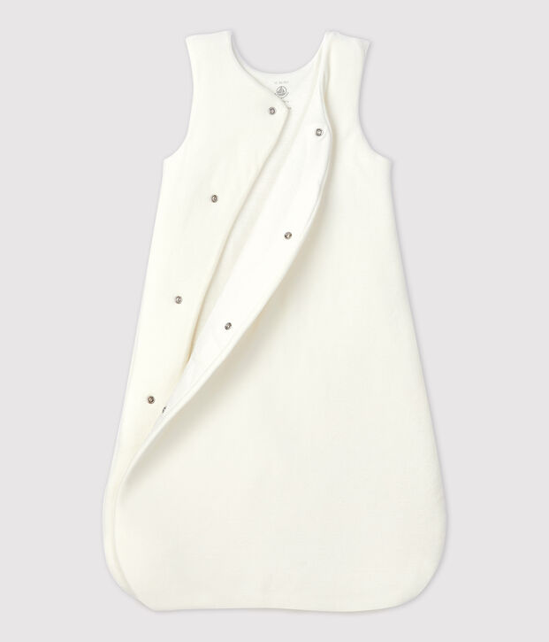 Trappelzakje van velours in biokatoen voor baby's wit