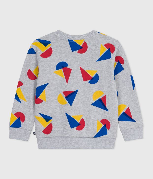 Sweatshirt enfant en coton imprim&eacute; gris/multicouleur
