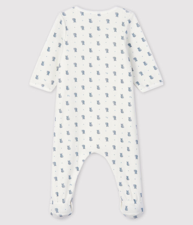 Fluwelen bodyjama met koala-print voor babyjongens wit/multicouleur