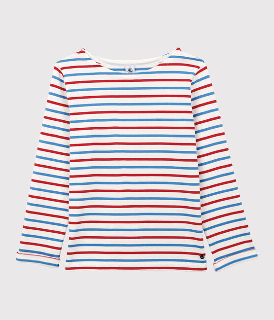 Marinière en coton Femme blanc MARSHMALLOW/rouge BRASIER/bleu PEPS