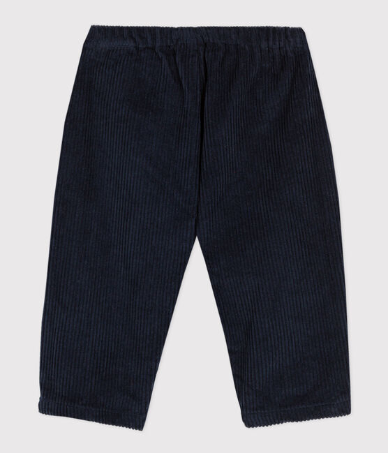 Pantalon bébé en velours grosses côtes bleu SMOKING