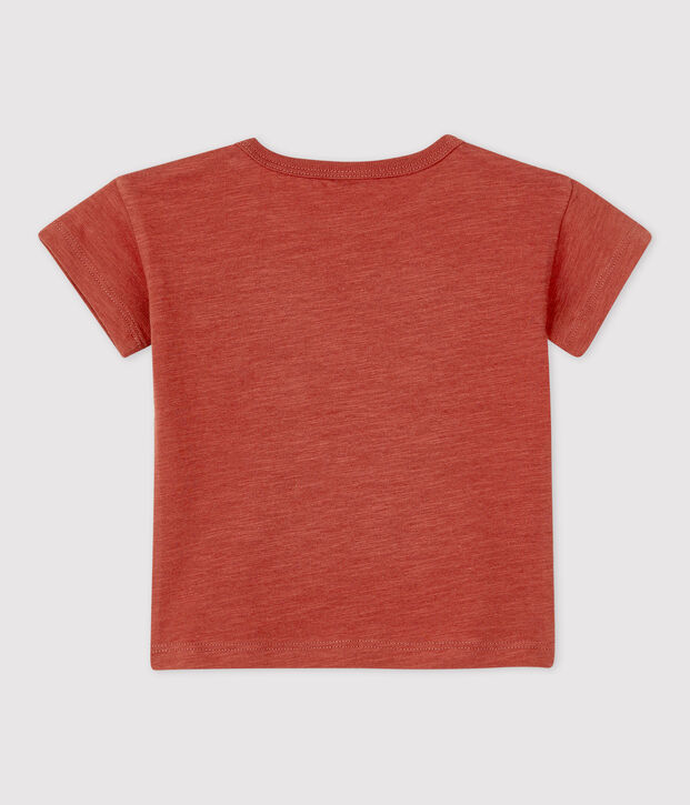 Effen T-shirt met korte mouwen in jerseystof voor baby's bruin