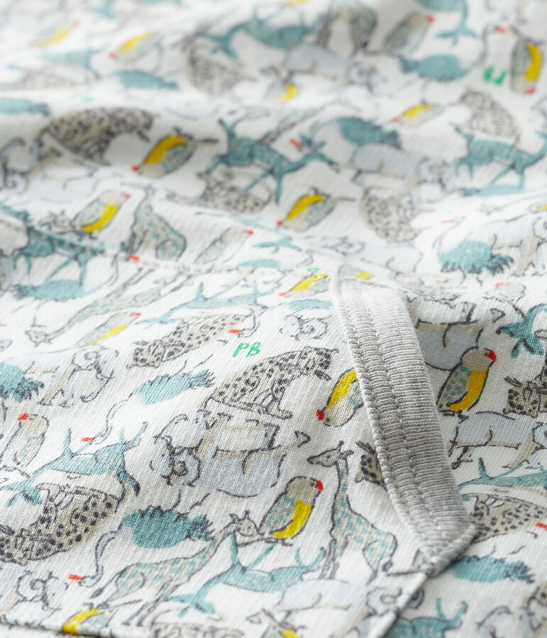 Kort babypakje met print babyjongen wit MARSHMALLOW/wit MULTICO