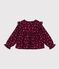 Katoenen kinderbloesje met lange mouwen en print rood/multicouleur