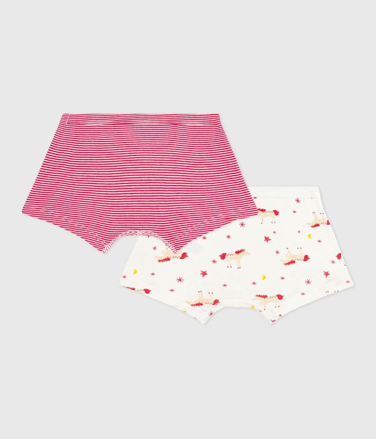 Lot de boxers enfant en coton &agrave; ceinture collet&eacute;e imprim&eacute; chevaux multicouleur