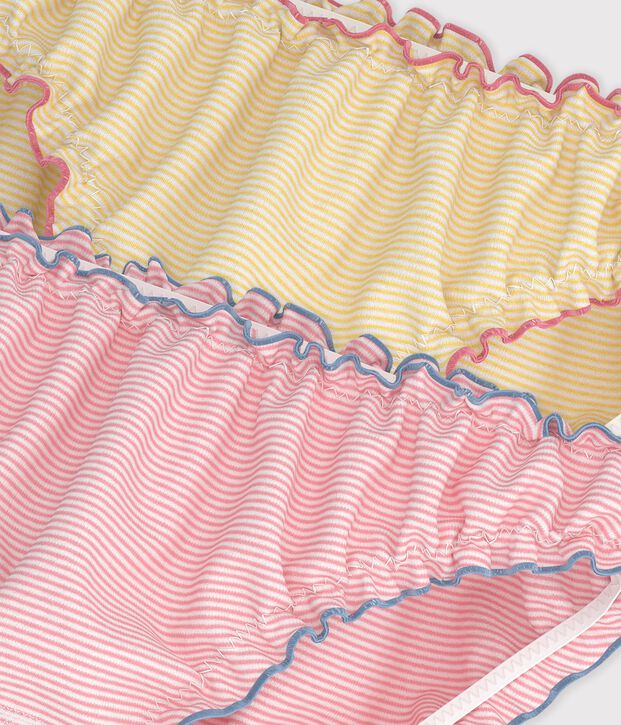 Lot de culottes fronc&eacute;es femme en coton multicouleur