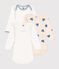 Lot de 3 bodies manches longues cœurs bleu en coton bébé variante 1