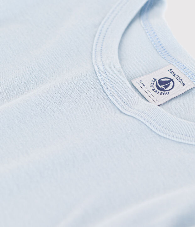 Katoenen T-shirt met lange mouw blauw